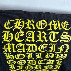 Black and yellow chrome hearts t-shirt
